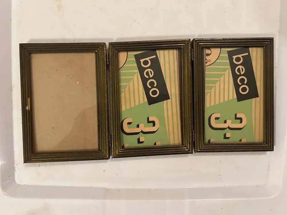 Vintage Brass Hinged Triple Triptych Photo Frame